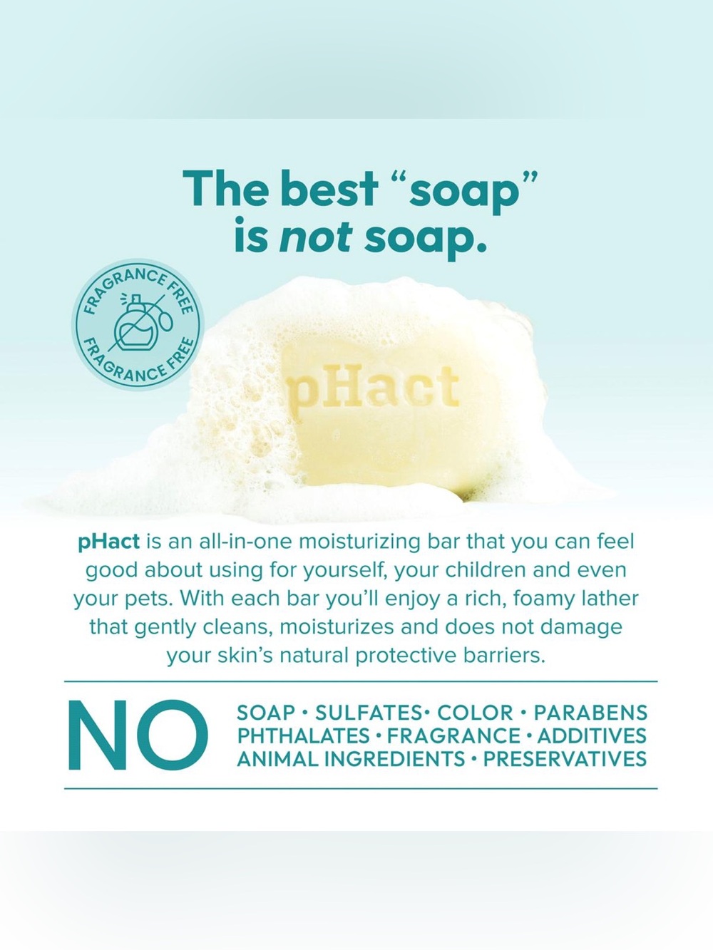 ANDREW LESSMAN pHact Moisture-Rich Soap-Fragrance Free Cleansing Bar-6pks 4.25oz - Picture 3 of 12